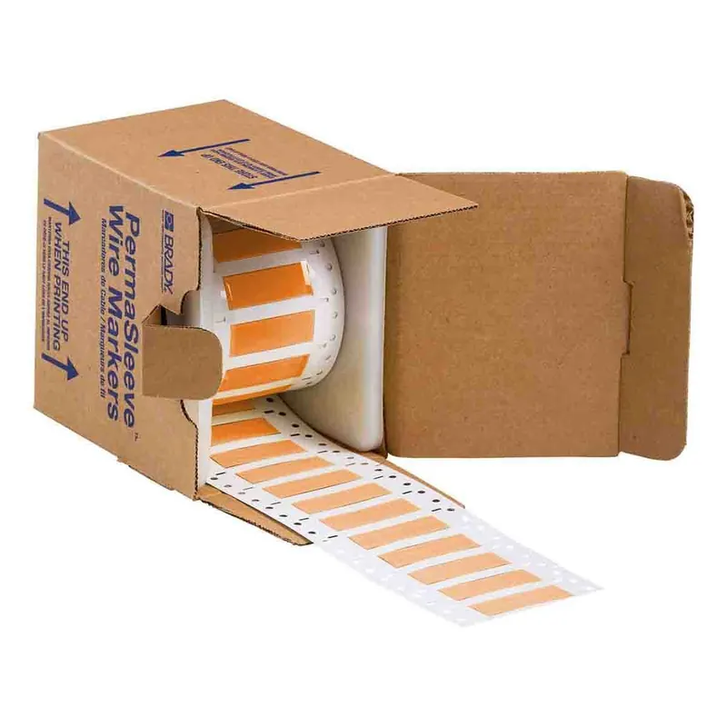 Brady PermaSleeve® Heatex Matte Polyolefin Heat Shrink Wire and Cable Labels for 3" Core Printers & R6402 Ribbons, 0.25" dia.
