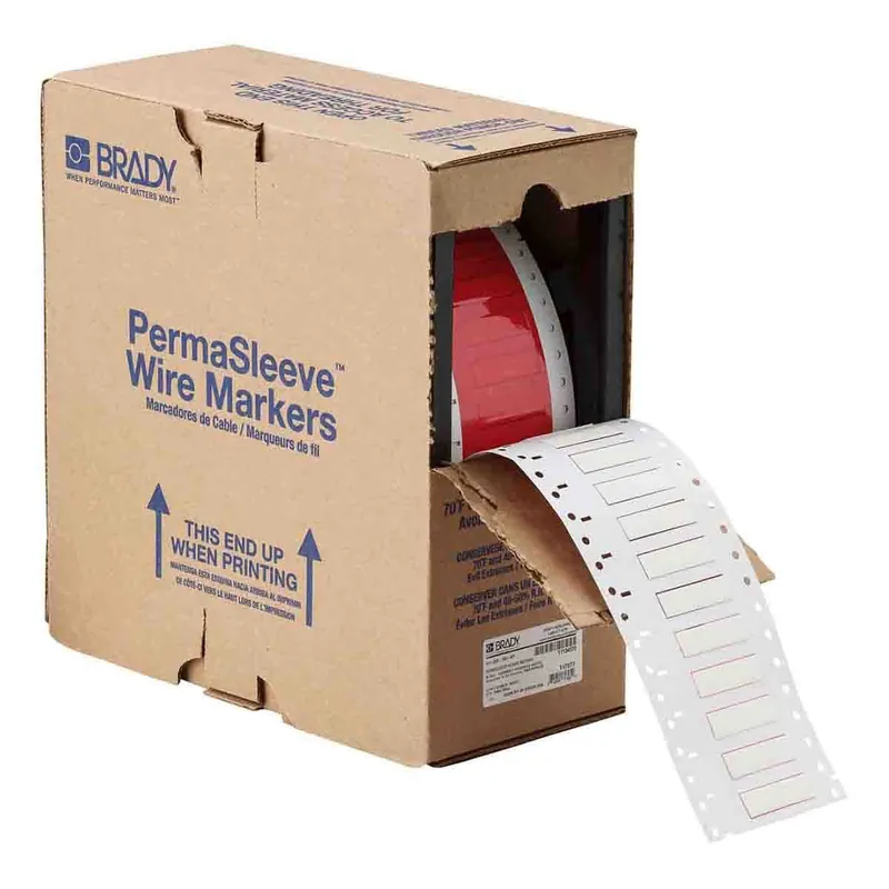 Brady PermaSleeve® Heatex Matte Polyolefin Heat Shrink Wire and Cable Labels for 3" Core Printers & R6406 Ribbons, 1.5" x 0.25" dia.