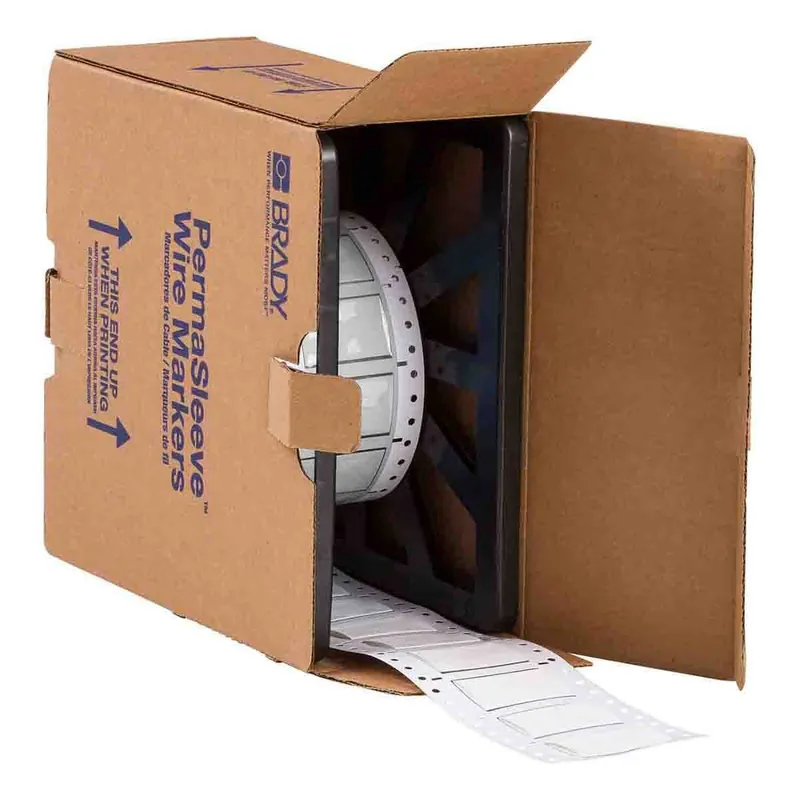 Brady PermaSleeve® Heatex Matte Polyolefin Heat Shrink Wire and Cable Labels for 3" Core Printers & 356126 Ribbons, 0.75" dia.