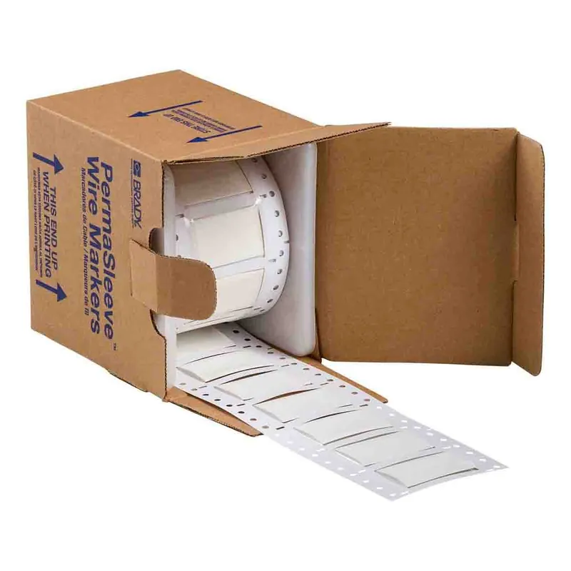 Brady PermaSleeve® Heatex Matte Polyolefin Heat Shrink Wire and Cable Labels for 3" Core Printers & R6400 Ribbons, 0.75" dia.