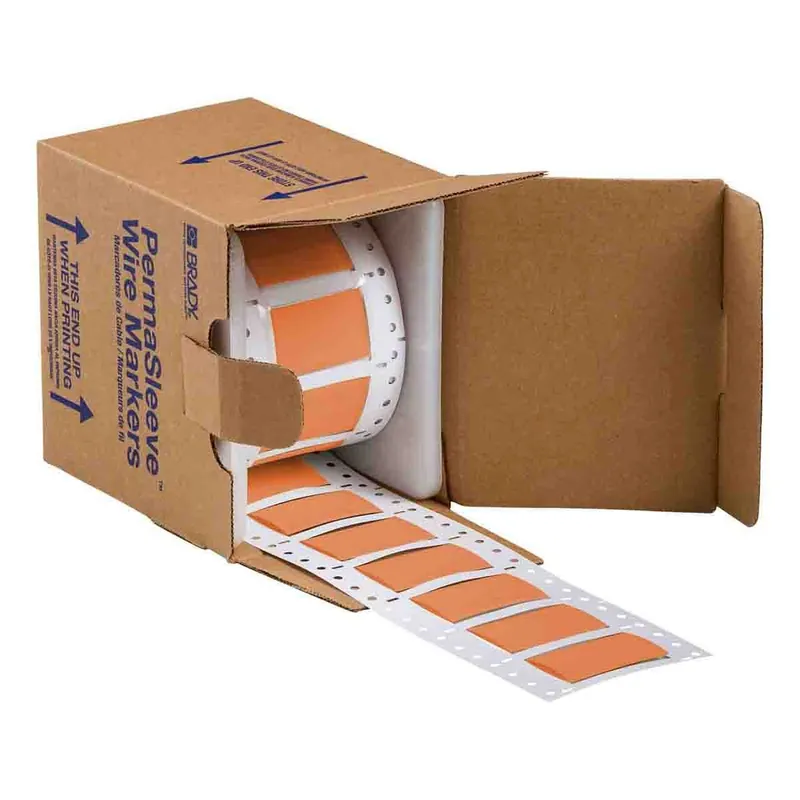 Brady PermaSleeve® Heatex Matte Polyolefin Heat Shrink Wire and Cable Labels for 3" Core Printers & R6402 Ribbons, 0.75" dia.