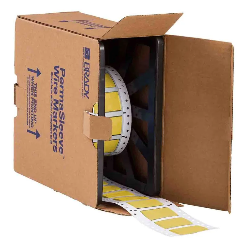 Brady PermaSleeve® Heatex Matte Polyolefin Heat Shrink Wire and Cable Labels for 3" Core Printers & R6406 Ribbons, 1.5" x 0.75" dia.