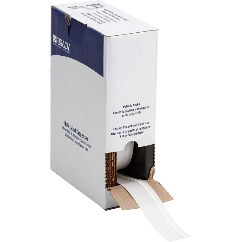Brady PermaSleeve® Matte Polyolefin Heat Shrink Wire and Cable Labels for M7 Printers & R4300/R6600 Ribbons, White, 50‘