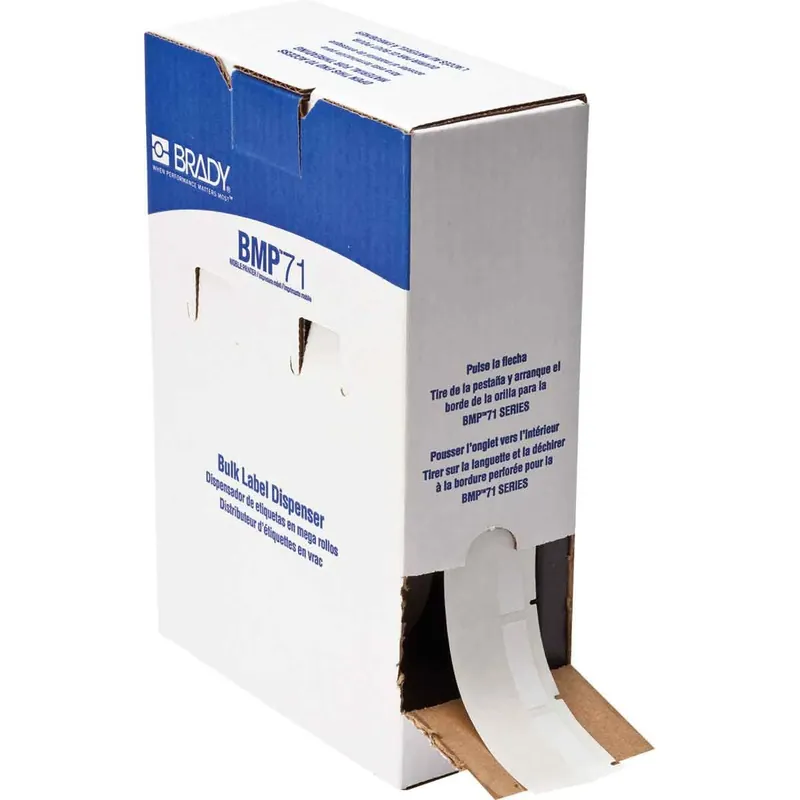 Brady Self-Laminating Matte Vinyl Wrap Around Labels for M6/M7 Printers & R4300/R4310 Ribbons, White