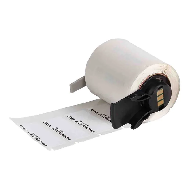 Brady Aggressive Adhesive Multi-Purpose Gloss Polyester Labels "PROPERTY TAG" Header for M6/M7 Printers & R6000/R6010 Ribbons, Black on White, 0.75" x 1.63" (Roll of 250)