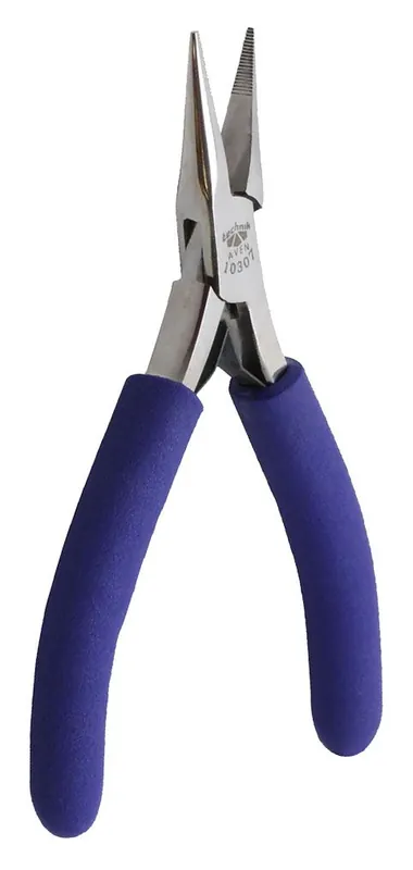 Aven Tools 10307 Technik ESD-Safe Chain Nose Pliers with Serrated Jaw & Cushioned Grips, 4.5" OAL