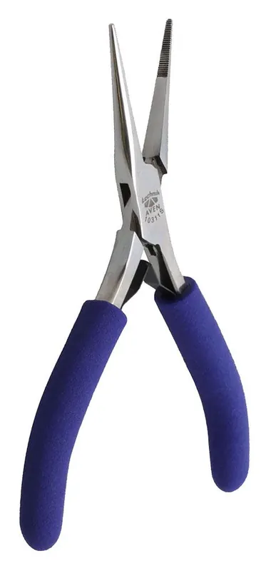 Aven Tools 10311S Technik ESD-Safe Extra-Long Chain Nose Pliers with Serrated Jaw & Cushioned Grips, 5" OAL