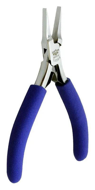 Aven Tools 10303 Technik ESD-Safe Flat Nose Pliers with Smooth Jaw & Cushioned Grips, 4.5" OAL