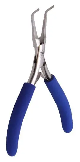 Aven Tools 10312 Technik ESD-Safe Bent Nose Pliers with Smooth Jaw & Cushioned Grips, 5" OAL