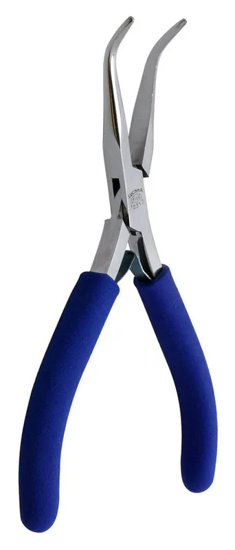 Aven Tools 10313 Technik ESD-Safe Extra-Long Bent Nose Pliers with Smooth Jaw & Cushioned Grips, 6" OAL