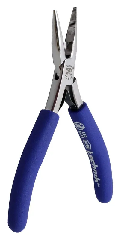 Aven Tools 10315 Technik ESD-Safe Long Nose Pliers with Serrated Jaw, Cutter & Cushioned Grips, 4.75" OAL