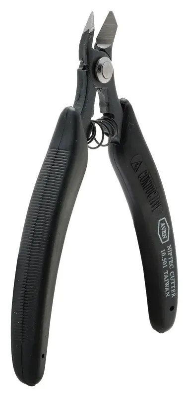 Aven Tools 10501 Niptec TR-5000 ESD-Safe Tapered Head Semi-Flush Steel Cutter with Ergonomic Handles, 5" OAL