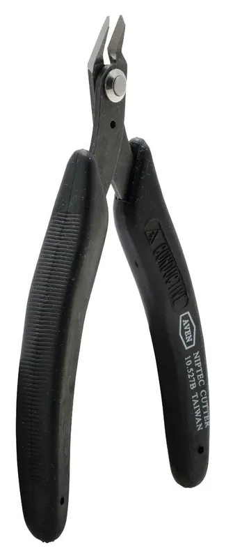 Aven Tools 10527B Niptec TR-20-M ESD-Safe Tapered Micro Head Flush Steel Cutter with Ergonomic Handles, 5" OAL