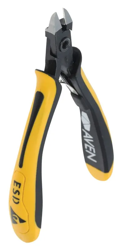 Aven Tools 10821F Accu-Cut ESD-Safe Oval Head Flush Steel Cutter with Ergonomic Grips, 5.11" OAL