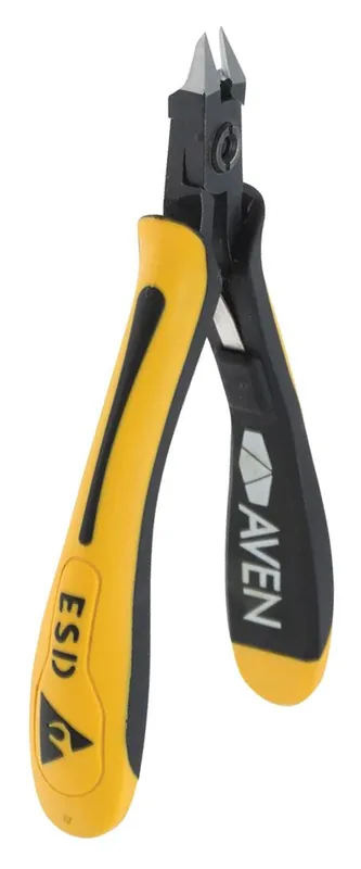 Aven Tools 10825F Accu-Cut ESD-Safe Tapered Head Flush Steel Cutter with Ergonomic Grips, 5.11" OAL
