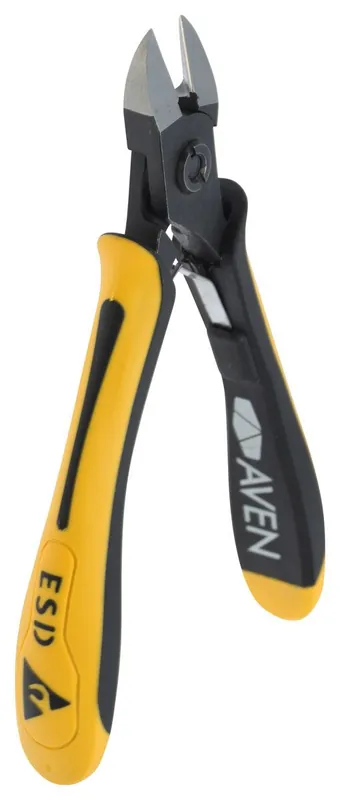 Aven Tools 10829F Accu-Cut ESD-Safe Oval Head Heavy-Duty Flush Steel Cutter with Ergonomic Grips, 5.5" OAL