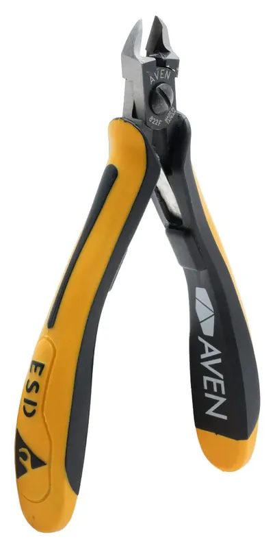Aven Tools 10822F Accu-Cut ESD-Safe Oval & Relieved Head Flush Steel Cutter with Ergonomic Grips, 5.11" OAL
