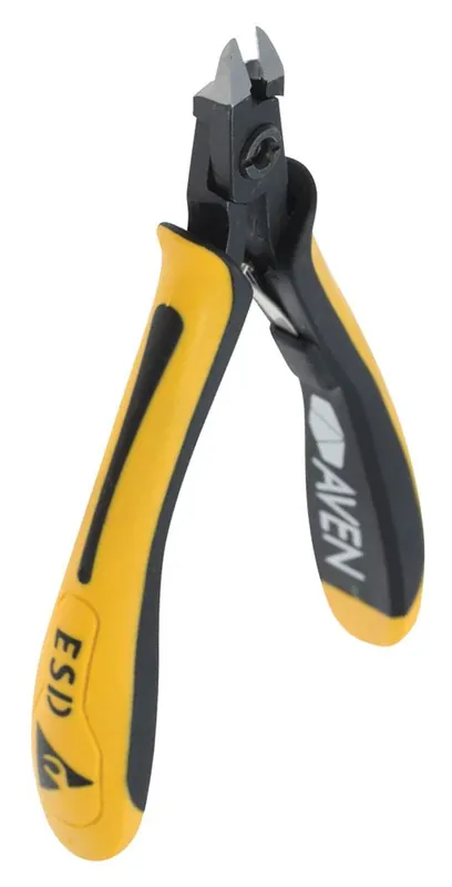 Aven Tools 10827S Accu-Cut ESD-Safe Mini Oval Head Semi-Flush Steel Cutter with Ergonomic Grips, 4.92" OAL