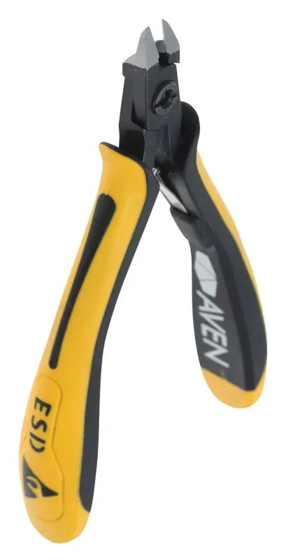 Aven Tools 10827F Accu-Cut ESD-Safe Mini Oval Head Flush Steel Cutter with Ergonomic Grips, 4.92" OAL
