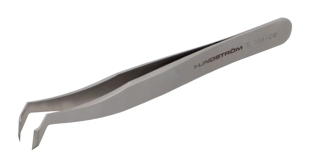 Lindstrom 14A-GW Carbon Steel Cutting Tweezer with Predominantly Angled Blades, 4.53" OAL