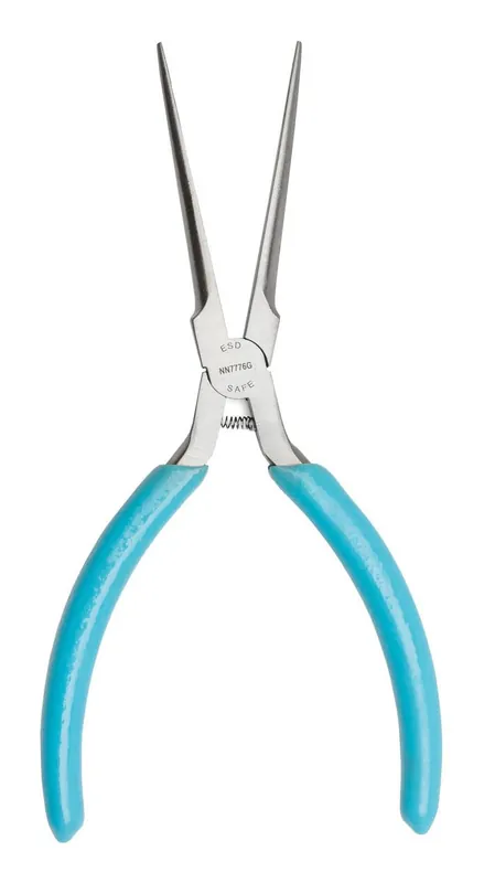 Xcelite NN7776GN ESD-Safe Extra Long Needle Nose Pliers with Smooth Jaw & Cushioned Grip, 6" OAL