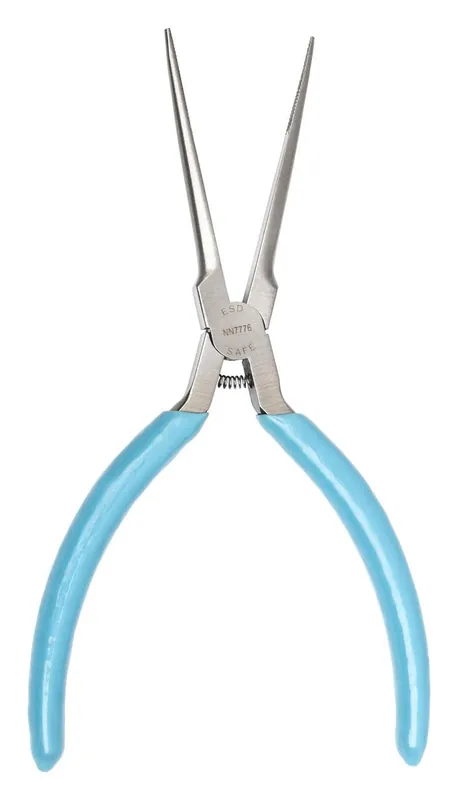 Xcelite NN7776VN ESD-Safe Extra Long Needle Nose Pliers with Serrated Jaw & Cushioned Grip, 6" OAL
