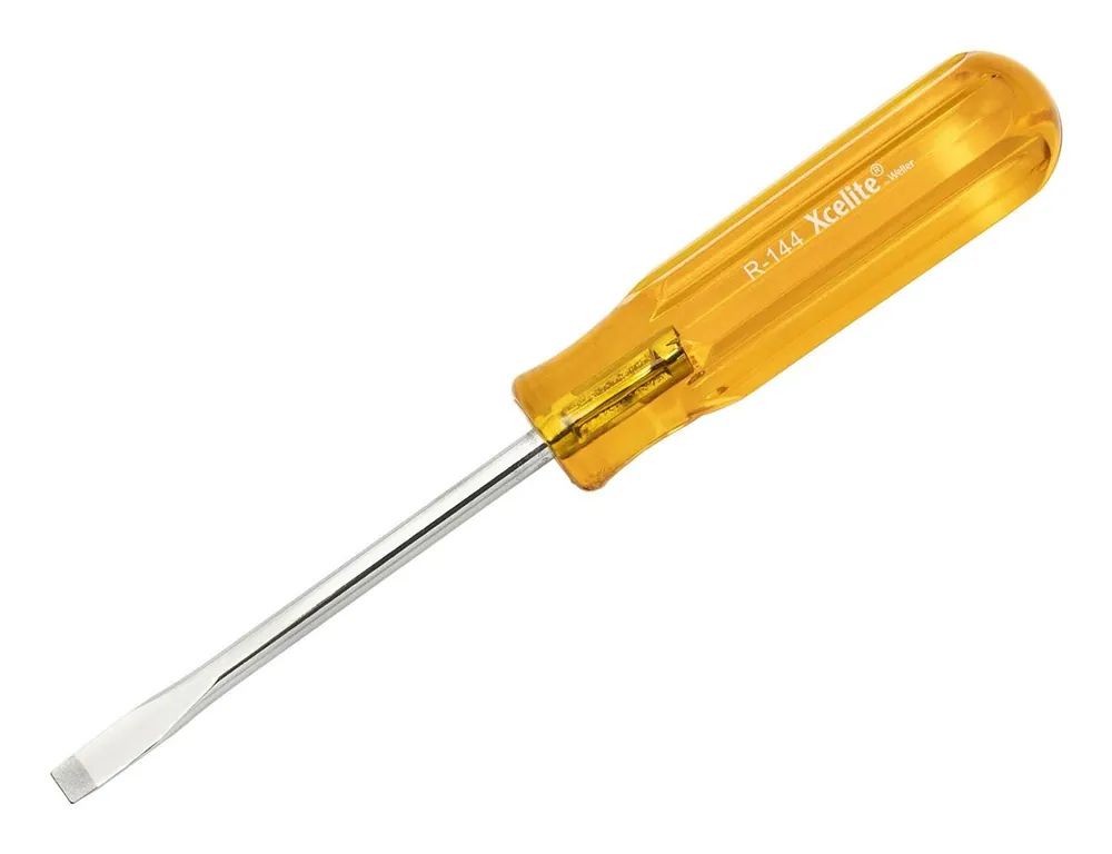 Xcelite R144N Slotted Round Blade Screwdriver, 1/4" x 4", 8.125" OAL (Pack of 6)