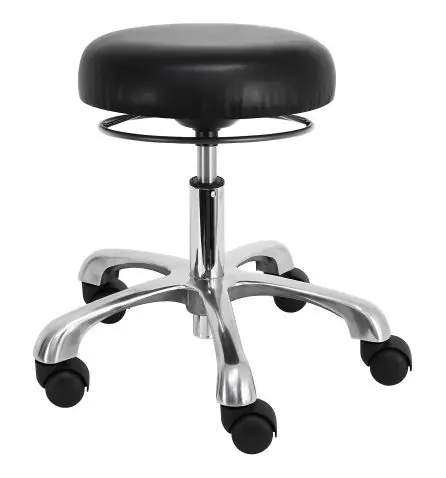 Lissner Stool with Polished Aluminum Base, Vinyl