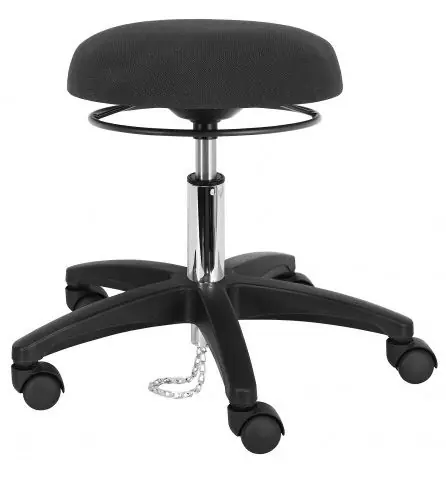 Lissner ESD Stool with Black Nylon Base, Fabric