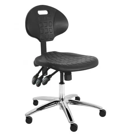 Lissner Desk Height Cleanroom ESD Chair with Chrome Base, Urethane