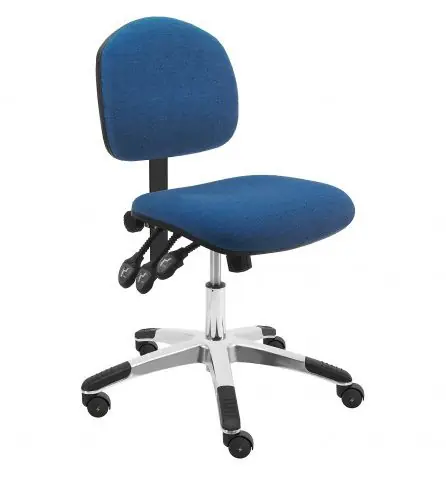 Lissner Lincoln Series Desk Height ESD Chair with Painted Bar & Aluminum Base, Fabric