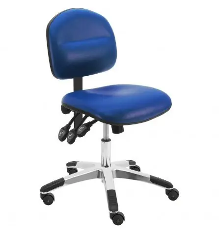 Lissner Lincoln Series Desk Height ESD Chair with Painted Bar & Aluminum Base, Vinyl