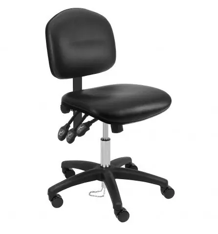 Lissner Lincoln Series Desk Height Cleanroom ESD Chair with Painted Bar & Nylon Base, Vinyl