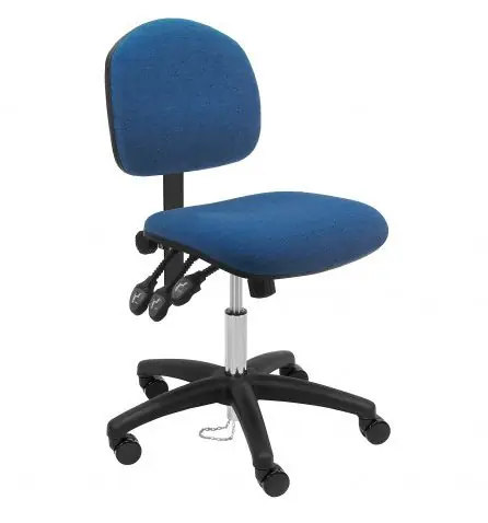 Lissner Lincoln Series Desk Height ESD Chair with Painted Bar & Nylon Base, Fabric