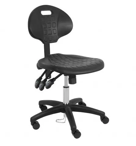 Lissner Desk Height Cleanroom ESD Chair with Painted Bar & Nylon Base, Urethane