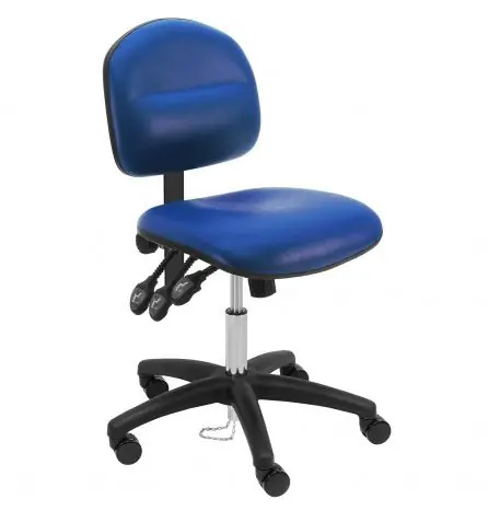 Lissner Lincoln Series Desk Height ESD Chair with Painted Bar & Nylon Base, Vinyl
