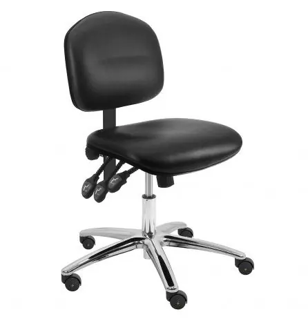 Lissner Lincoln Series Desk Height Cleanroom ESD Chair with Painted Bar & Chrome Base, Vinyl