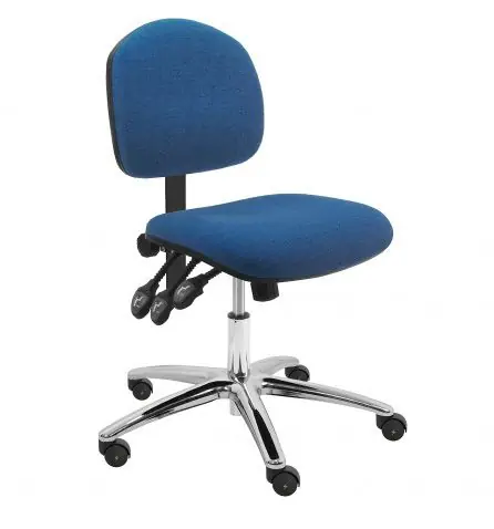 Lissner Lincoln Series Desk Height ESD Chair with Painted Bar & Chrome Base, Fabric