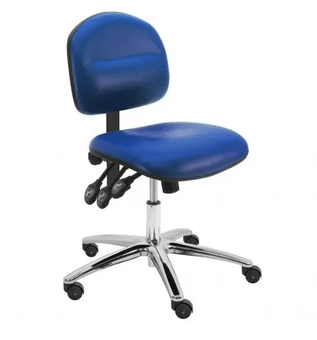 Lissner Lincoln Series Desk Height ESD Chair with Painted Bar & Chrome Base, Vinyl