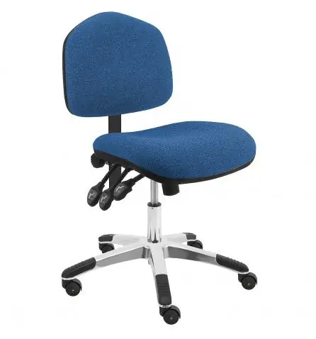 Lissner Washington Series Desk Height ESD Chair with Painted Bar & Aluminum Base, Fabric