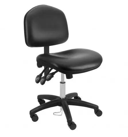 Lissner Washington Series Desk Height Cleanroom ESD Chair with Painted Bar & Nylon Base, Vinyl