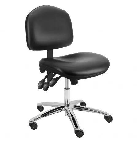 Lissner Washington Series Desk Height Cleanroom ESD Chair with Painted Bar & Chrome Base, Vinyl