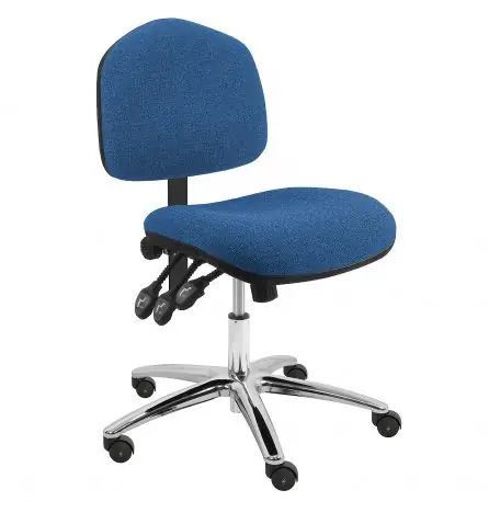 Lissner Washington Series Desk Height ESD Chair with Painted Bar & Chrome Base, Fabric