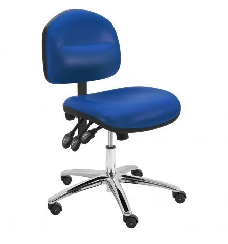 Lissner Washington Series Desk Height ESD Chair with Painted Bar & Chrome Base, Vinyl