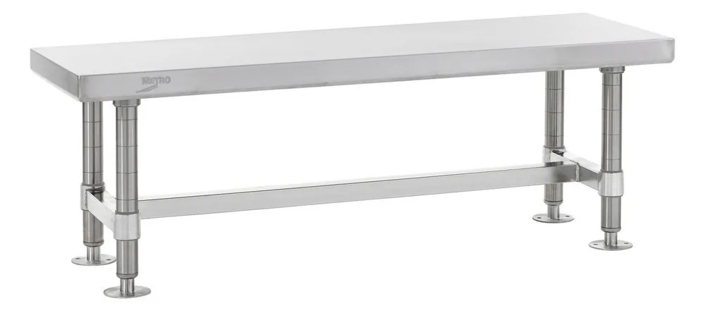 Metro Stainless Steel Gowning Bench with Solid Top