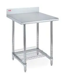 Metro Stationary Lab Table with Stainless Steel Top, Backsplash & 3-Sided Frame