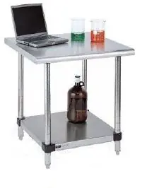 Metro Stationary Lab Table with Stainless Steel Top & 3-Sided Frame