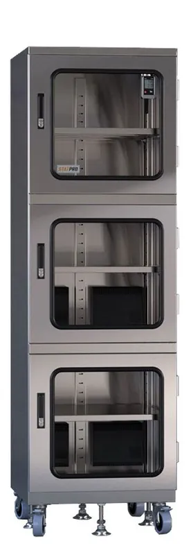 StatPro CPDC-3-3D-SS 3-Door Automatic ≤5% RH Stainless Steel Desiccator Cabinet, 23.5 cu. ft.
