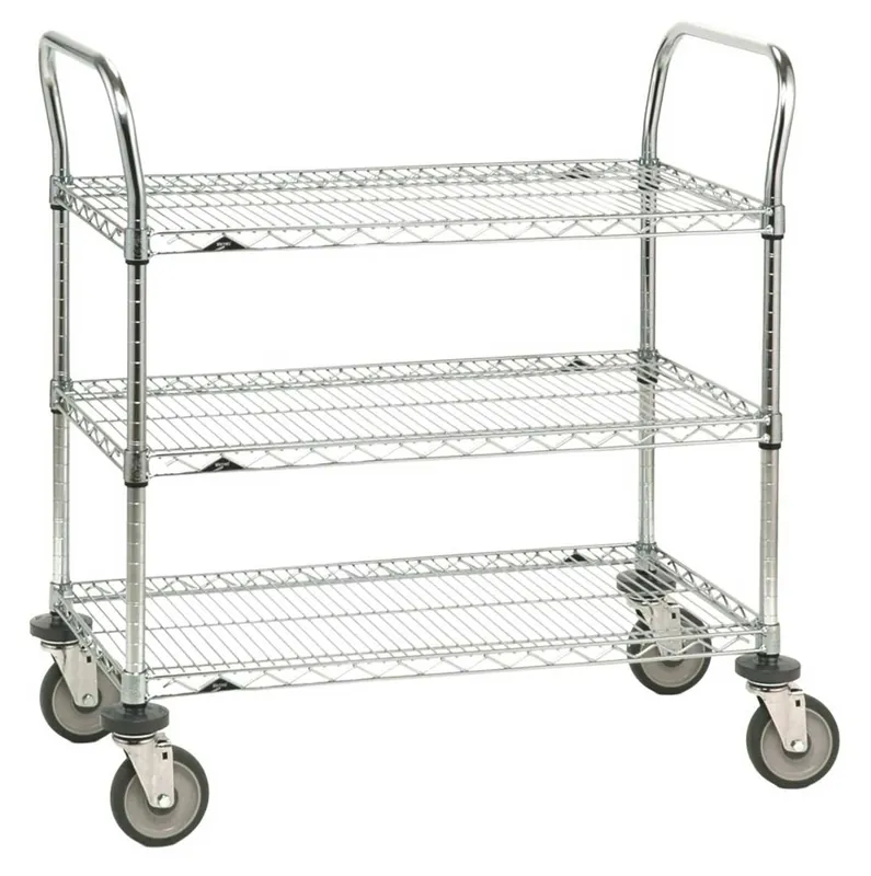 Metro Heavy-Duty Utility Carts with Chrome Wire Shelves