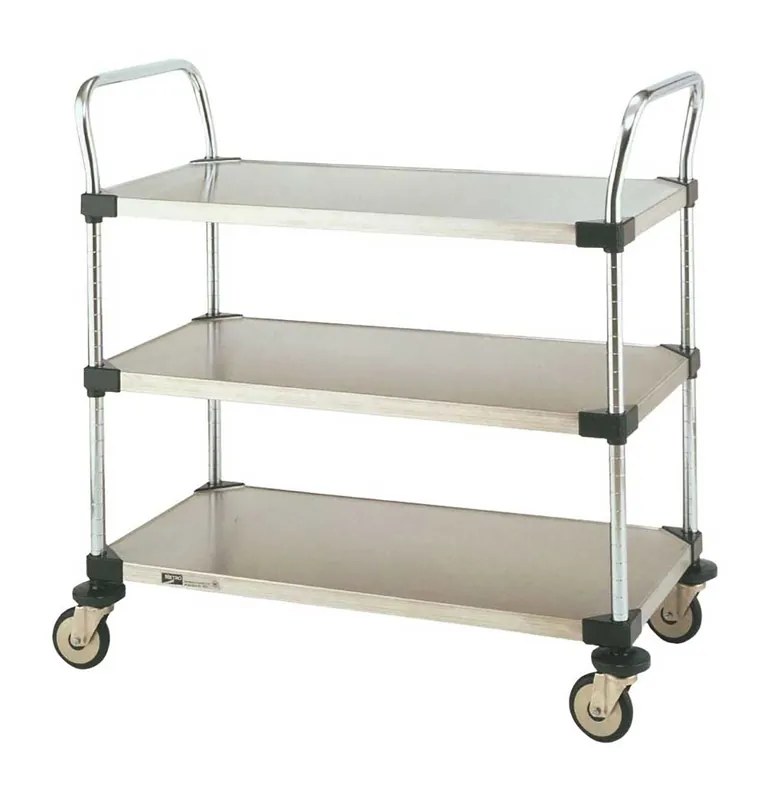 Metro Utility Carts with Solid Stainless Steel Shelves